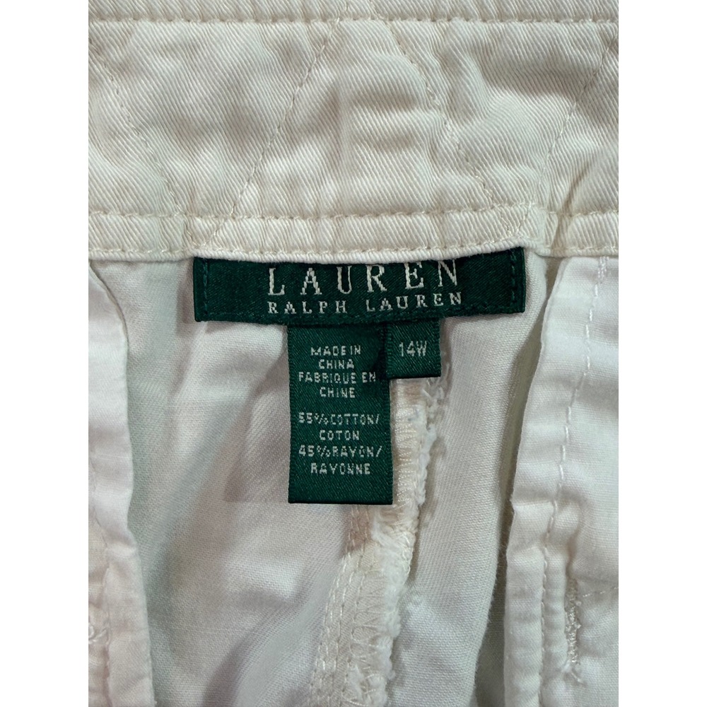 Lauren Ralph Lauren Cargo Pants Womens 14W White Excellent Wide Leg Utility - Picture 6 of 8